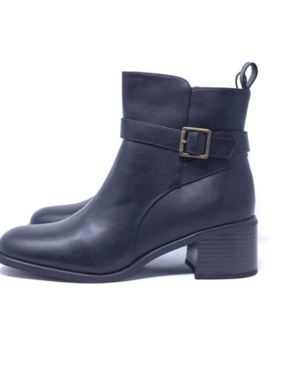 New White Mountain Narrows Black Smooth Block Heel Booties Women’s 9.5M - Picture 5 of 11